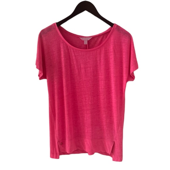 Lilly Pulitzer Kir Royal Pink Short Sleeve Mikaela Top Size Small - Picture 7 of 8